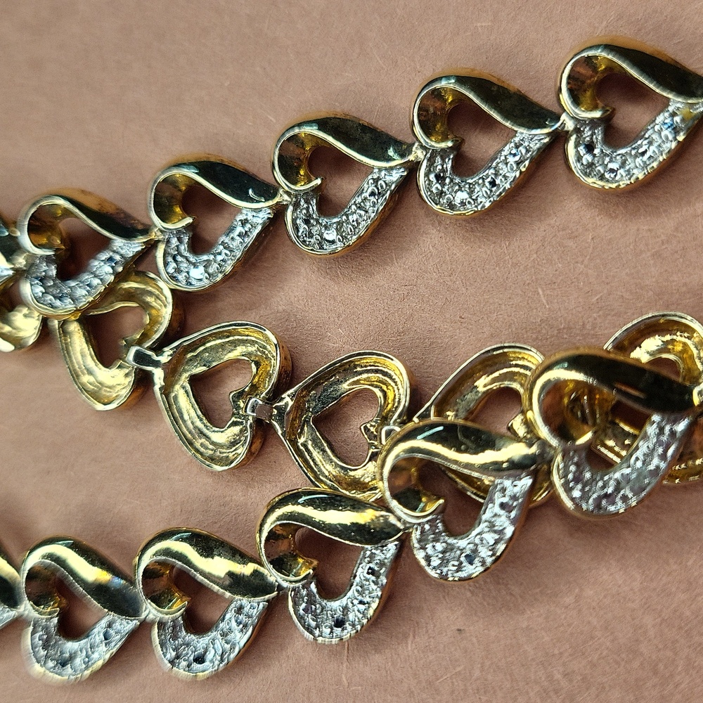 Gold and Sterling Silver Heart Bracelet - Picture 3 of 5